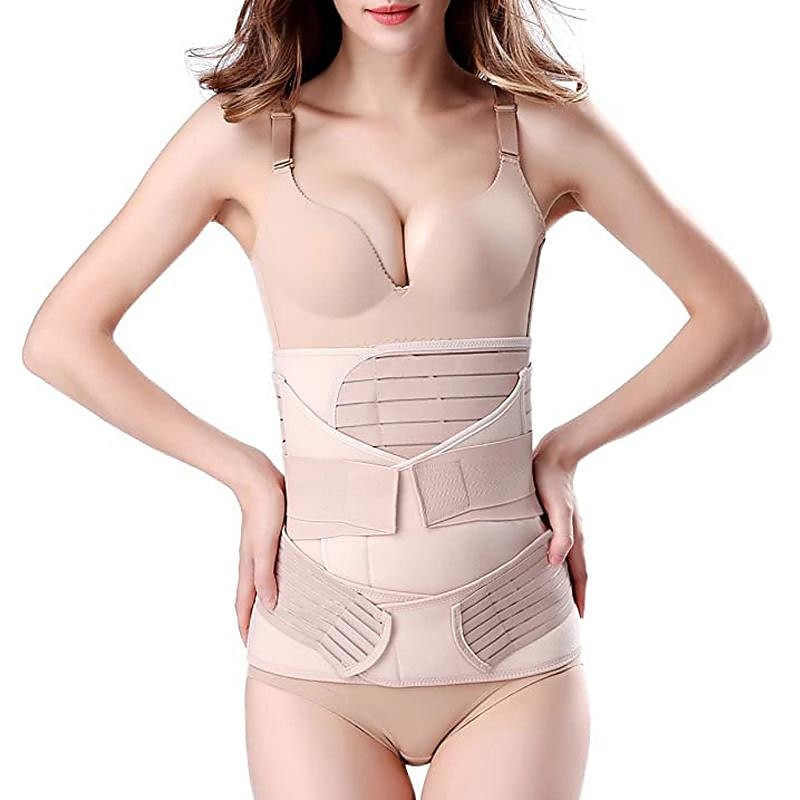 1PC 3 in 1 Postpartum Support - Recovery Belly/waist/pelvis Belt Shapewear Slimming Girdle Beige