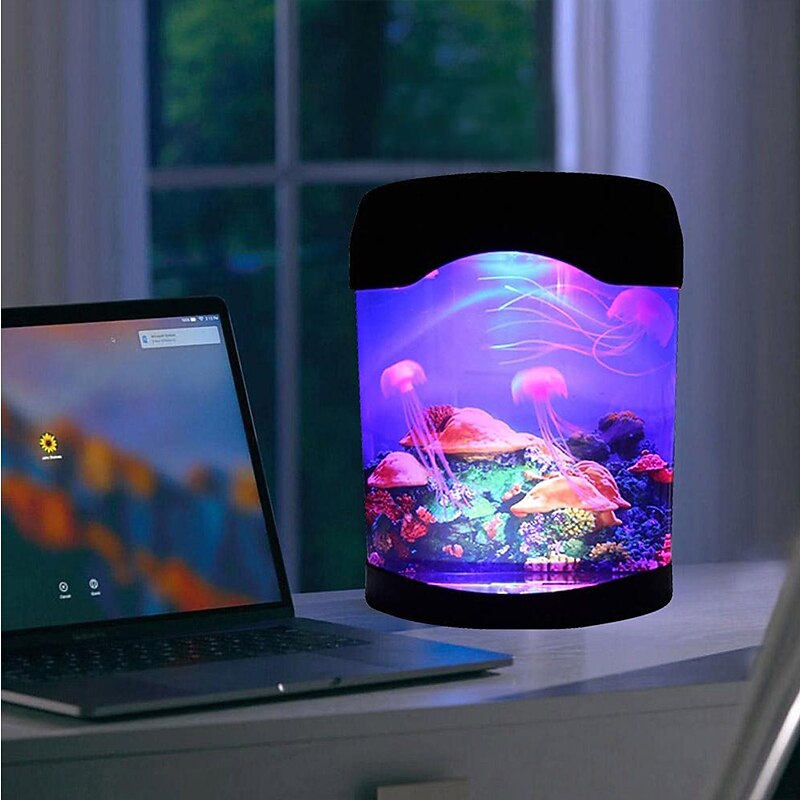 Jellyfish Tank Marine World Swimming Mood Light LED Colorful Aquarium Night Lights Children's Lamp Decorative Lights4