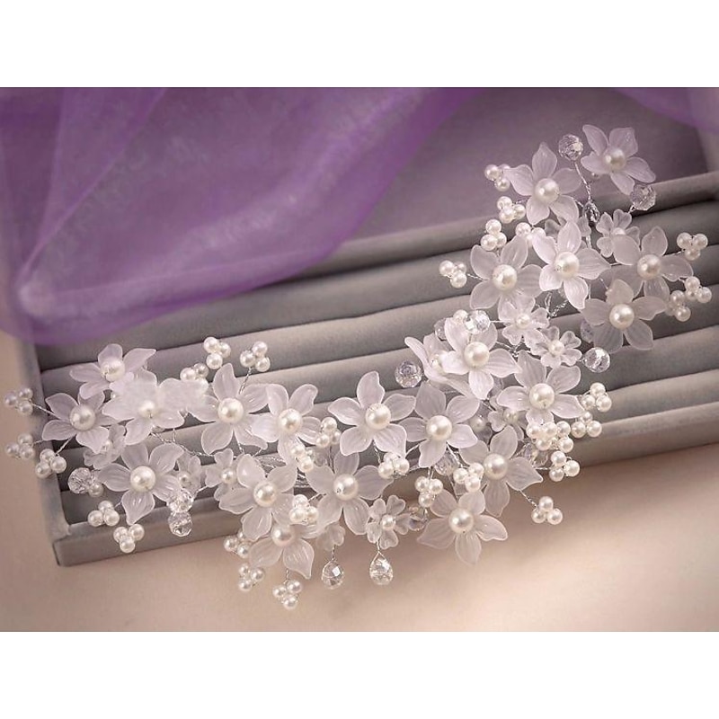 Flower-Leaf Bridal Headpieces for Wedding Hair Band for Brides Headband Rhinestone Wedding Headband Silver Flower Girl Bridesmaid Hair2