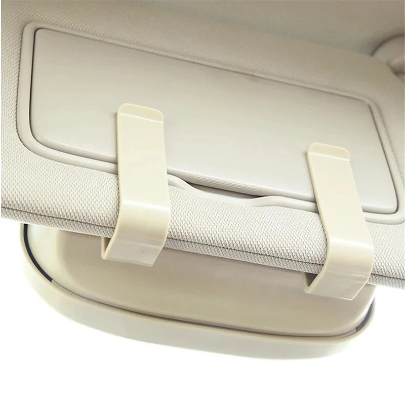 Car Sun Visor Glasses Holder - Universal Eyeglasses Case Organizer, Storage Box for Car with Pockets, Available in Black, Beige, Grey4