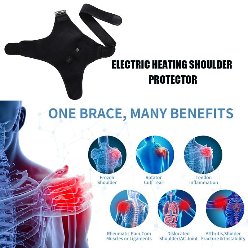 USB Electronic Heated Shoulder Wrap Men Women Adjustable Heating Pad Shoulder Support Brace Hot Therapy Pain Relief Recovery4