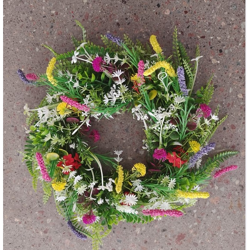 Wild Flower Garland Spring And Summer Garland Front Door Simulation Dry Flower Garland Plant Immortal Flower 45Cm4
