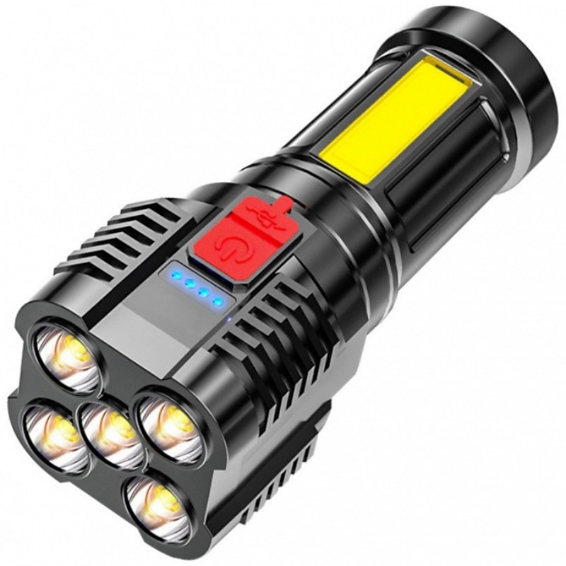 5led Flashlight Outdoor Portable Cob Side Light Work Light USB Rechargeable Waterproof Led Flashlight