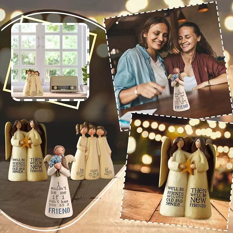 Sisters And Friends Sculpture Decorative Ornaments, Celebrating And Commemorating Friendship, Resin Crafts2