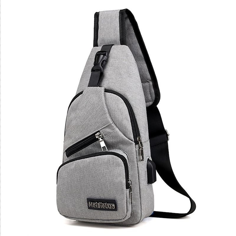 Men's Crossbody Sling Bag with USB Charging Port - Ideal for Travel, Hiking, and Daily Commutes2