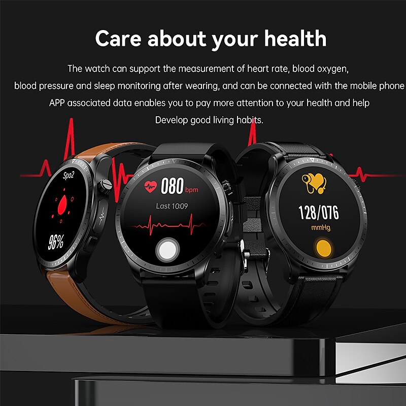 iMosi E420 Smart Watch 1.39 inch Smartwatch Fitness Running Watch Bluetooth ECG+PPG Temperature Monitoring Pedometer Compatible with Android iOS Women Men Long Standby Waterproof Media Control IP683