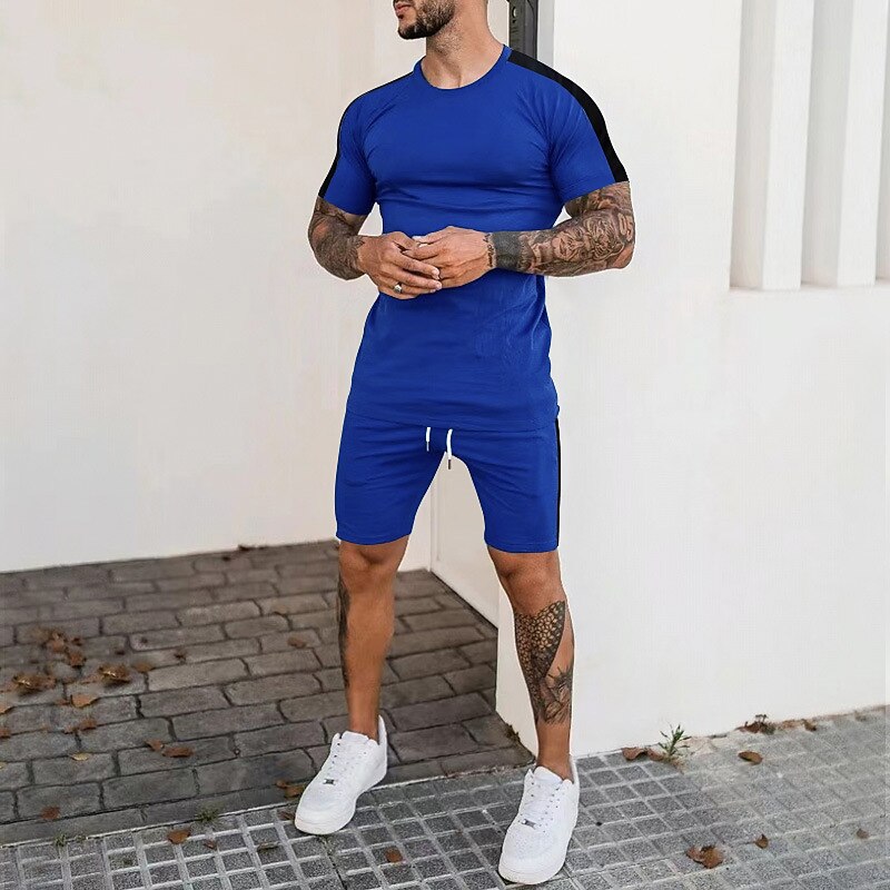 Men's T-shirt Suits Tracksuit Tennis Shirt Shorts and T Shirt Set Short Sleeve V Neck Summer Spring Letter Curve Sports Designer Basic Drawstring 2 Piece Print Outdoor Street Daily Black White Yellow4