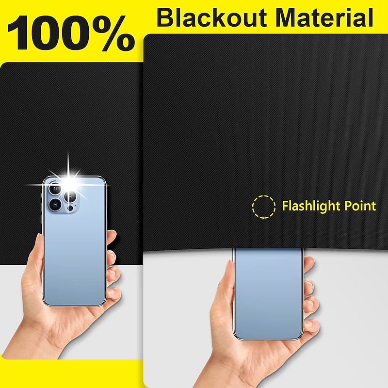 100% Blackout Shades Blind Curtains Window Cover,DIY Cut to Any Size or Shape,Hook & Loop Tabs,Portable Bags for Travel,Light & UV Blocking for House,Baby Nursery,Apartment3