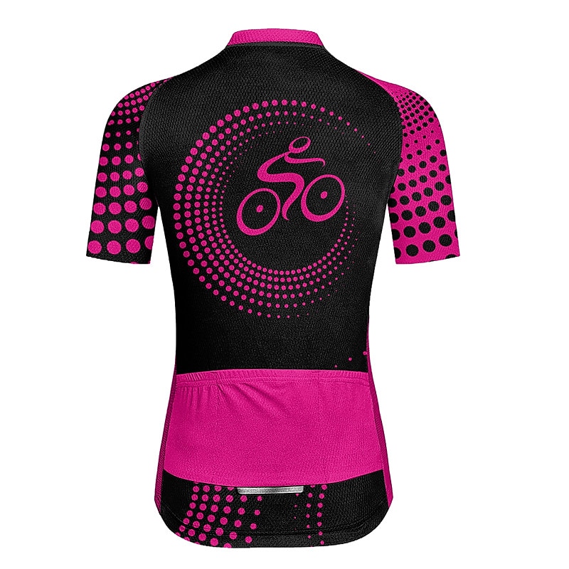 Women's Cycling Jersey Graphic Geometic Funny Short Sleeve Bike Jersey Top with 3 Rear Pockets Mountain Bike MTB Road Bike Cycling Quick Dry Reflective Strips Back Pocket Moisture Wicking Sports3