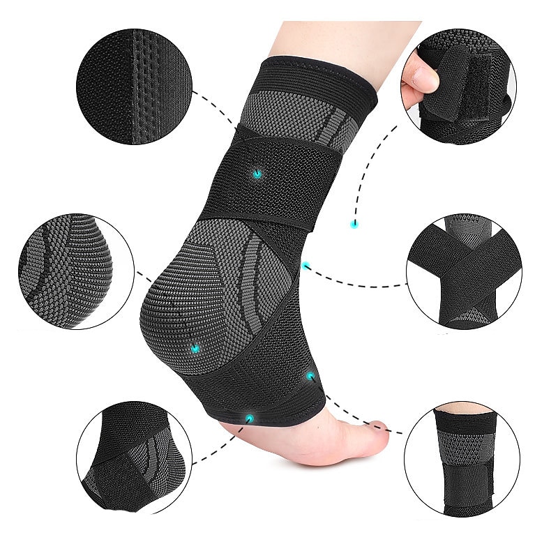 1PC Ankle Brace for Women & Men - Ankle Brace for Sprained Ankle Ankle Support Brace for AchillesTendonSprainInjury Recovery Lace up Ankle Brace for Running Basketball Volleyball3