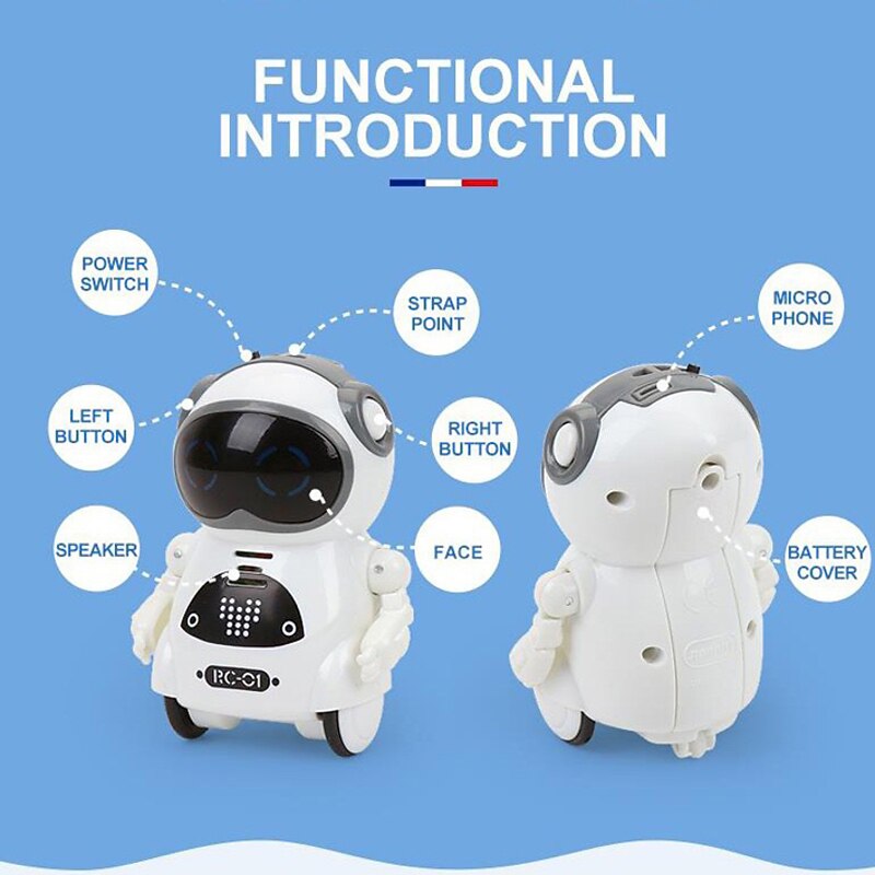 Pocket RC Robot Talking Interactive Dialogue Voice Recognition Record Singing Dancing Telling Story Mini RC Robot Toys Gift3