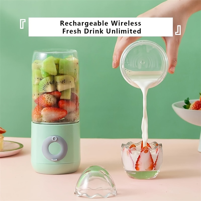 Mini Portable Mixer Cup 500ML Fruit Veggie Juicer Portable Blender For Fresh JuiceFresh Juice BlenderBlender Cup ElectricPersonal Size Blender For Shakesand SmoothiesUSB Charging Blender3