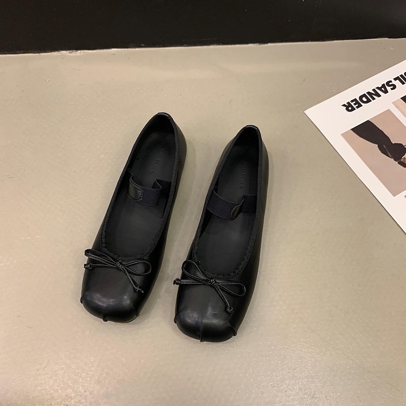 Women's Elegant Satin Ballet Flats – Soft Square Toe Mary Jane Shoes with Bow Detail, Comfortable Slip-On for Casual & Formal Occasions4