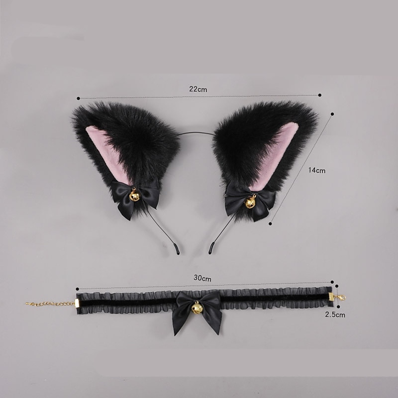 Fox Cat Ears Anime Cosplay - Animal Wolf Headwear Carnival Headband Headpiece Costume Accessories with Bells2