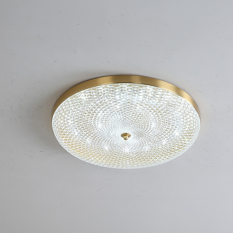 LED Ceilling Light Crystal Dimmable 35cm Circle Design Copper Ceiling Lights for Living Room 110-240V4
