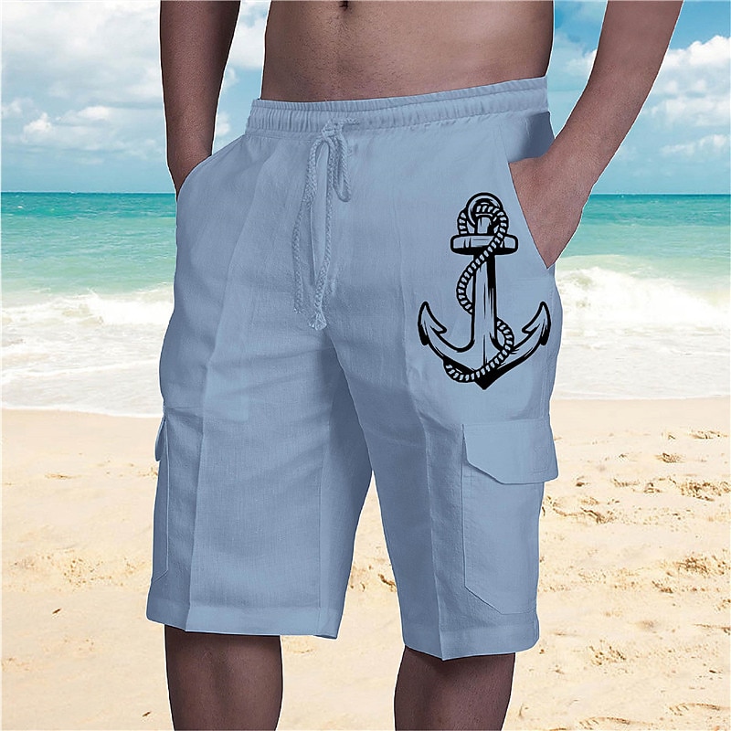 Men's Graphic Anchor Shorts Summer Shorts Baggy Shorts Mid Waist Streetwear Designer Casual Daily Holiday Drawstring Elastic Waist Print Designer Clothing Apparel3