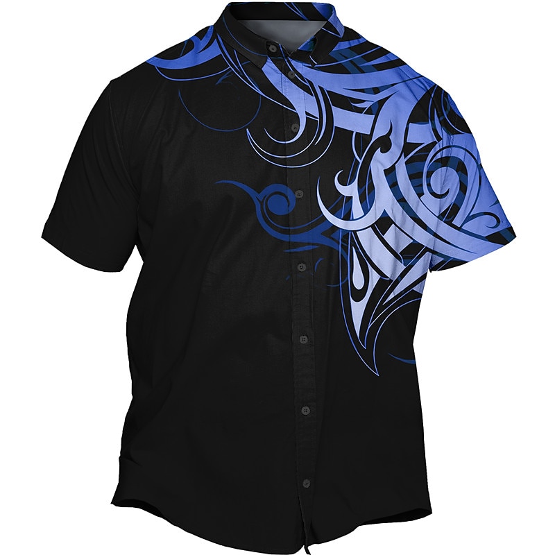 Men's Plus Size Summer Hawaiian Shirt Big and Tall Graphic Prints Turndown Buttons Short Sleeve Spring & Summer Tropical Fashion Hawaiian Outdoor Vacation Tops2