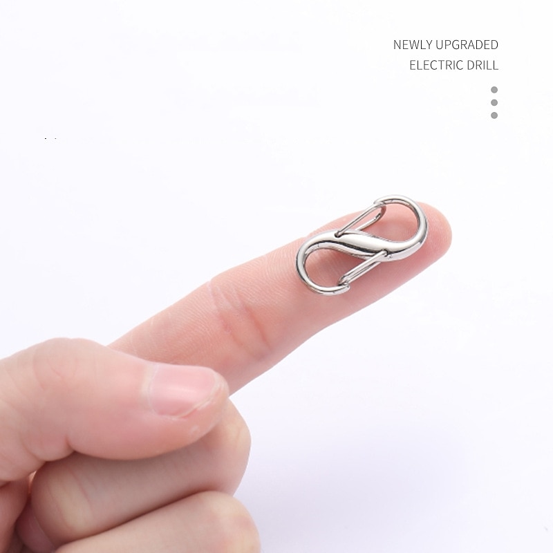 8pcs Adjustable Metal Buckles S Type Shape Double Buckle Chain Links Tiny Metal Clip for Extender Bag Chain Length Accessories2