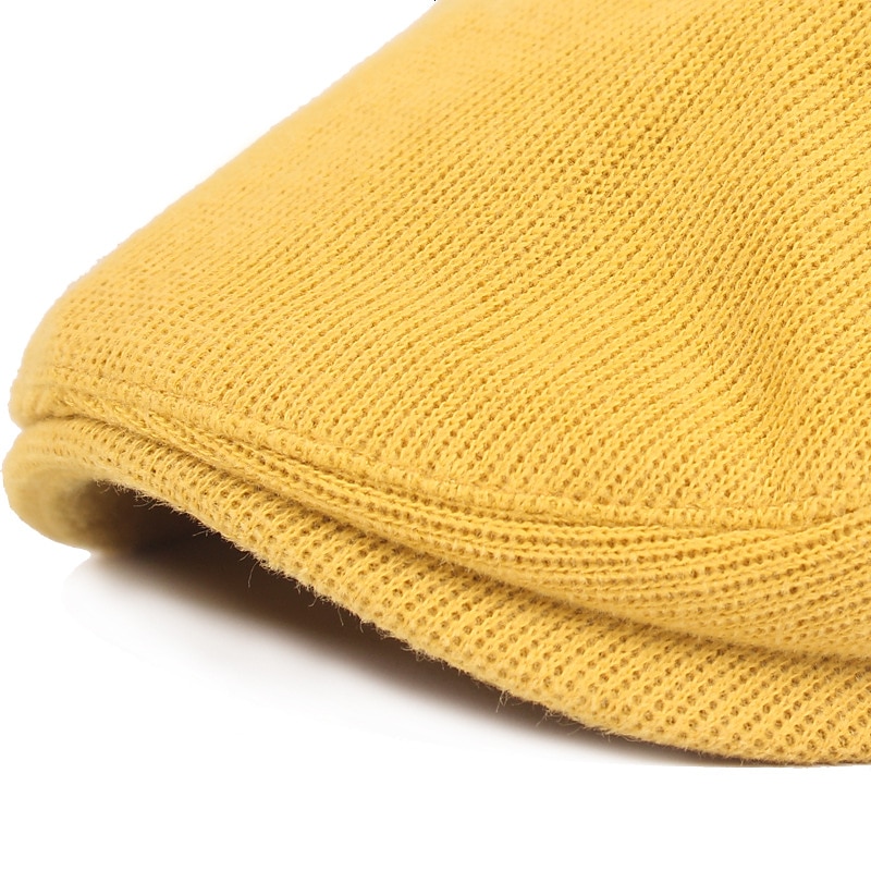 Men's Flat Cap Black Yellow Cotton Streetwear Stylish 1920s Fashion Outdoor Daily Going out Plain Warm4