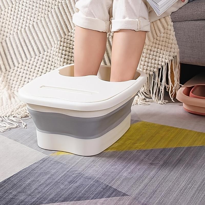 Foldable Foot Bath Foot Bath Tool, Foot Bath Basin with Foot Massager, Help Sleep, Foot spa, Suitable for Family spa Pedicure, can Save Space3
