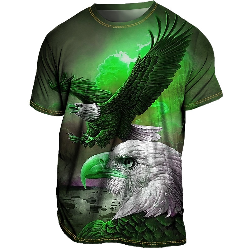 Men's T shirt Tee Tee Graphic Animal Eagle Crew Neck Clothing Apparel 3D Print Outdoor Casual Daily Sports Short Sleeve Print Vintage Fashion Designer3