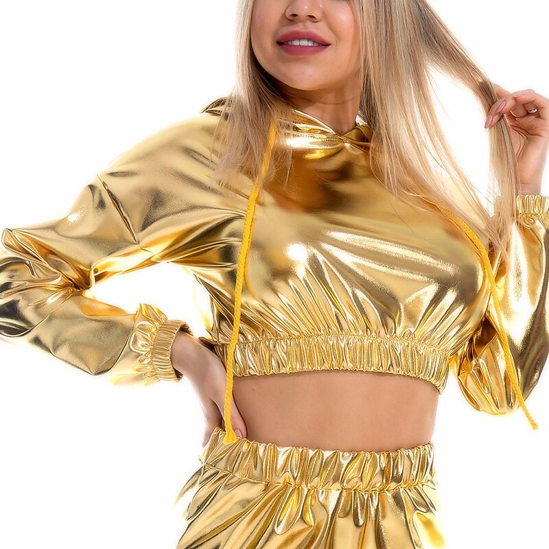 Dance Costumes Exotic Dancewear Pole dance Top Pure Color Splicing Women's Performance Training Long Sleeve Polyester3