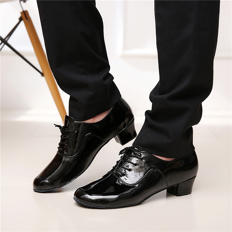SUN LISA Men's Latin Shoes Modern Shoes Dance Shoes Indoor Prom Professional Party / Evening Professional Lace-up Thick Heel Closed Toe Lace-up Adults'