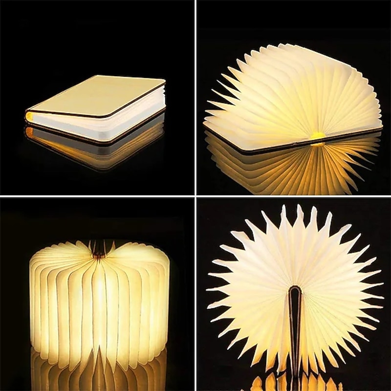 LED Bedside Lamp Foldable Book Night Light Rechargeable Magnetic Bedside Bookshelf Or Coffee Table Children's Day Christmas Gift3