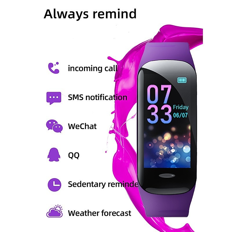 C1plus Smart Watch 0.96 inch Smartwatch Fitness Running Watch Bluetooth Temperature Monitoring Pedometer Call Reminder Compatible with Android iOS Women Men Waterproof Long Standby Media Control IP 674