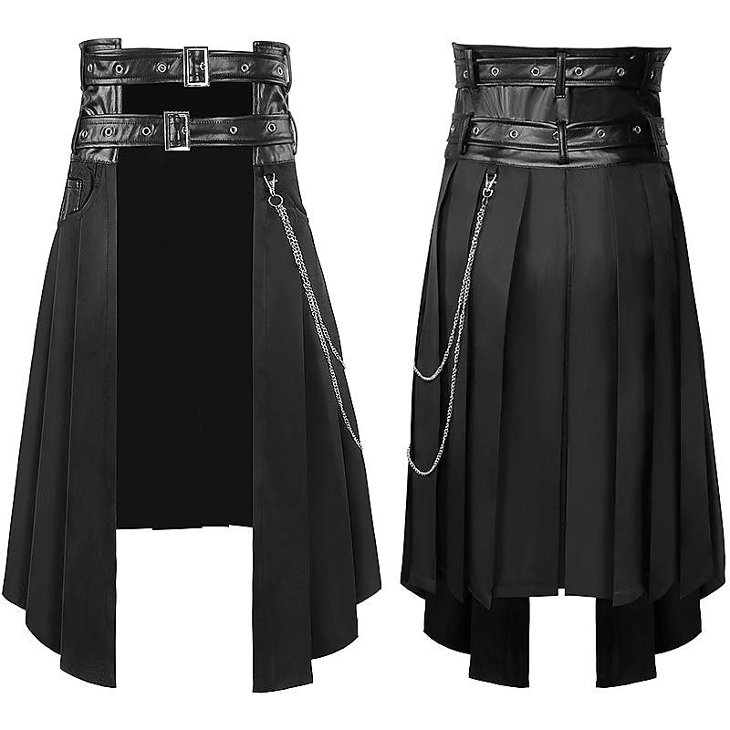 Retro Vintage Medieval Renaissance Skirt Vampire Solid Colored Fancy Dress Men's Steampunk Casual Daily Adults' Skirts