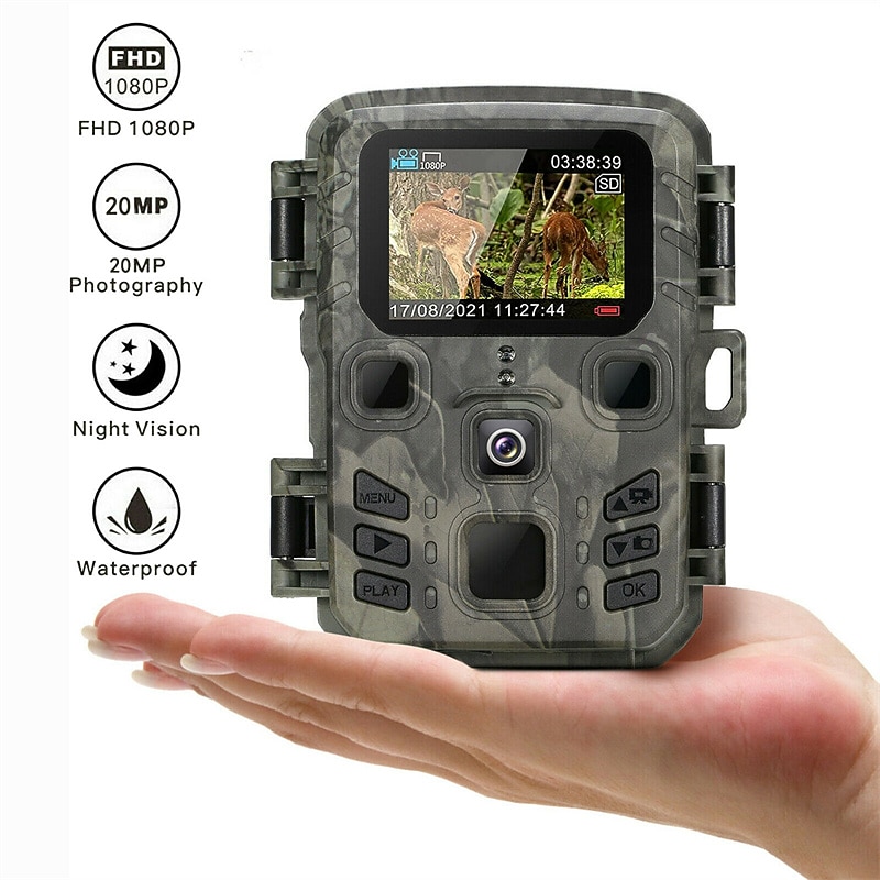 Mini Trail Camera Night Vision 12MP 1080P Game Camera with Night Vision Motion Activated Waterproof for Wildlife Monitoring2