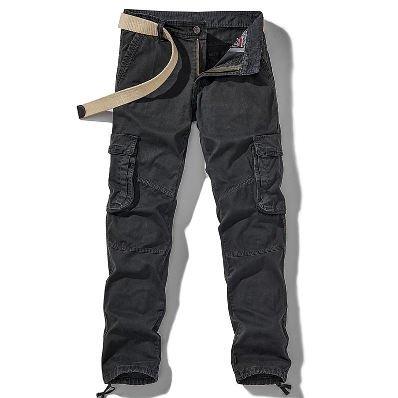 Men's Cargo Pants Cargo Trousers Trousers Multi Pocket Straight Leg Solid Colored Comfort Wearable Outdoor Daily Sports Stylish ArmyGreen Black4