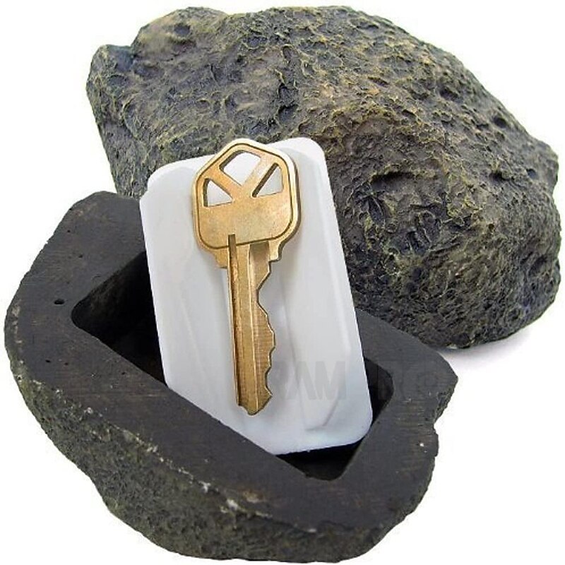 Fake Stone Key Hider, Decorative Stone Shaped Spare Key Case, Never Get Locked Out Again, Outdoor Furniture Supplies