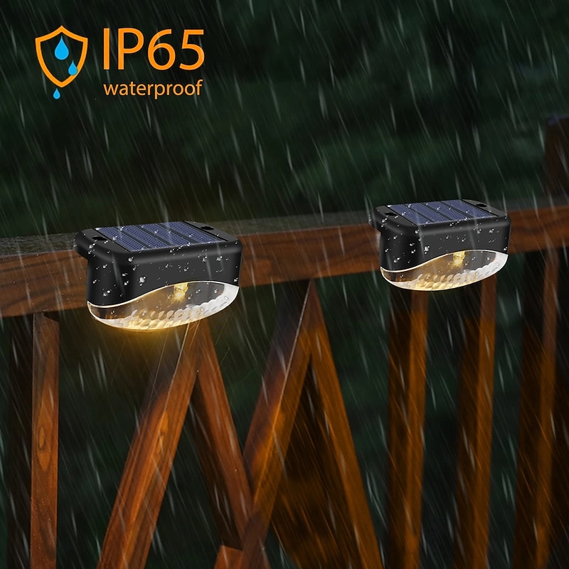 4/8pcs Solar Step Lights 5LED Outdoor Waterproof Garden Deck Lights Solar Fence Lights Garden Fence Yard Decoration Lighting Solar Deck Lights3