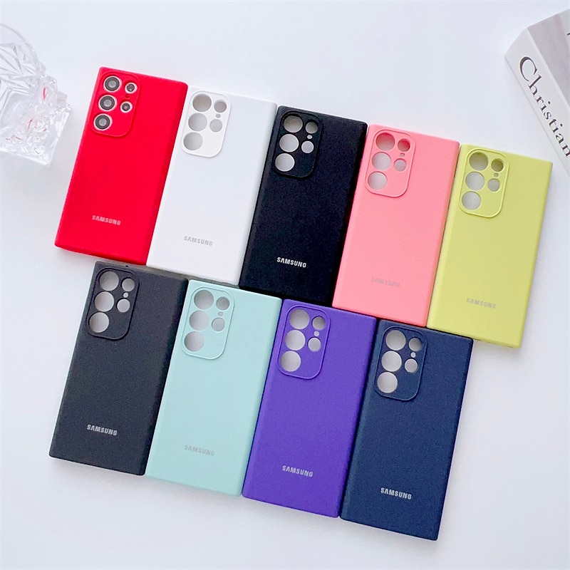 Phone Case For Samsung Galaxy S25 S23 Ultra Plus Silicone Case Bumper Frame Full Body Protective Dustproof Solid Colored TPU2