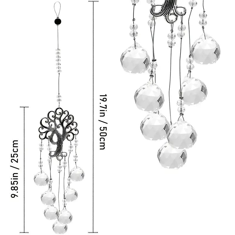 Clear Glass Crystal Ball Prisms Suncatcher Tree Of Life Window Hanging Ornament Rainbow Maker Hanging Ornament Crystal Garden Pendant For Home Garden Decoration Wedding2