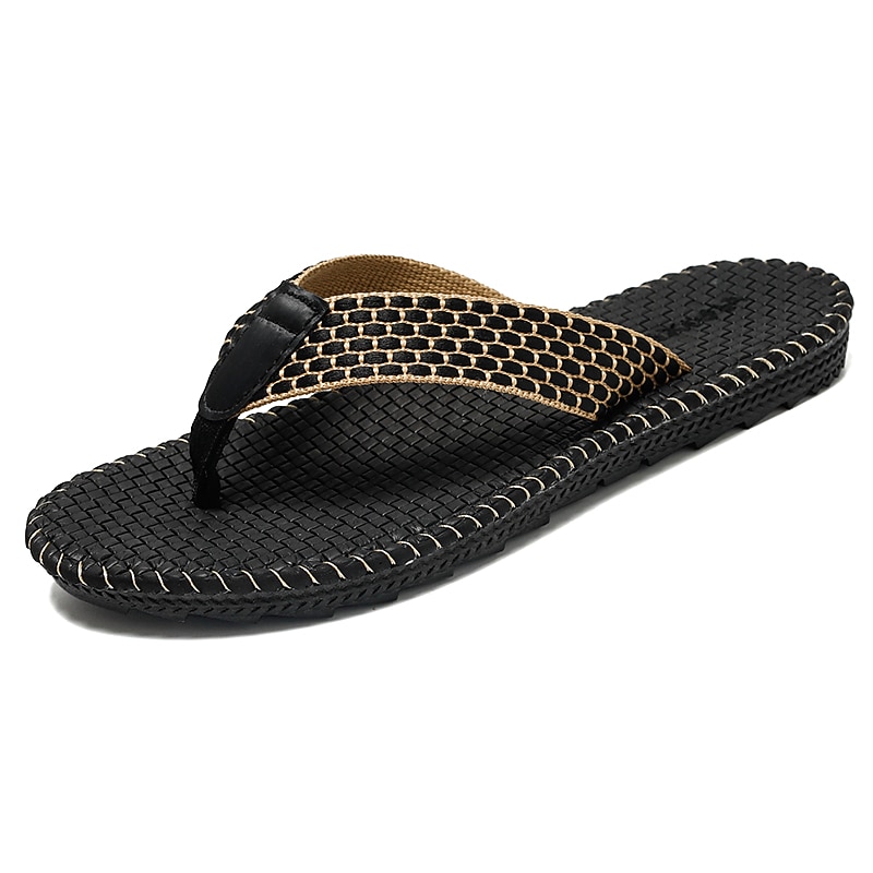 Men's Anti-Slip Woven Flip Flops with Cushioned Sole – Breathable Casual Beach Sandals for Summer, Travel & Daily Wear3