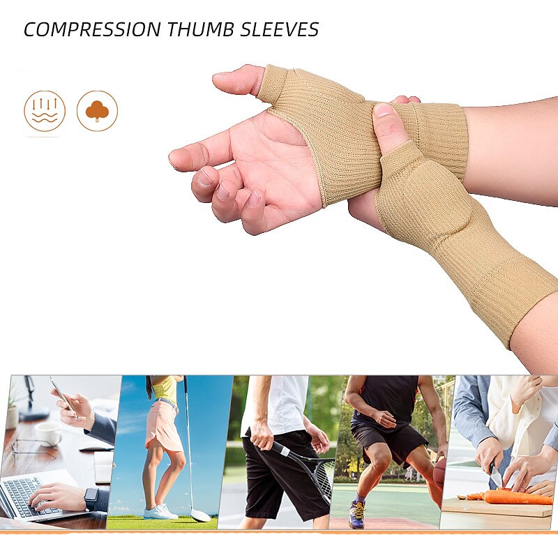 1Pair Unisex Wrist Thumb Support Sleeve Fingerless Wrist Gloves Compression Arthritis Gloves Sports Wrist Support Brace for Fatigue Sports Typing2