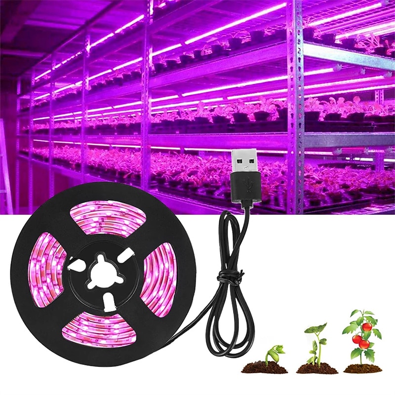 Plant Grow Light LED Strip USB Full Spectrum DC 5V 0.5-3m Phyto Lamp for Vegetable Flower Seedling Grow Tent Box Waterproof