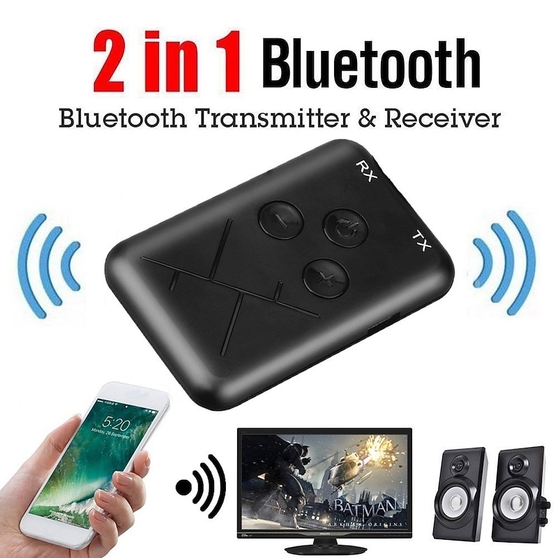 2 in1 Bluetooth Audio Transmitter Receiver AUX 3.5mm Stereo Wireless Music Audio Cable Dongle Bluetooth 4.2 Adapter for TV DVD MP3 PC2