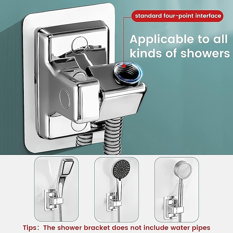 Shower Head Holder Wall Mount Adhesive Adjustable Handheld Shower Wand Holder No Drilling Wall Mount Bracket2