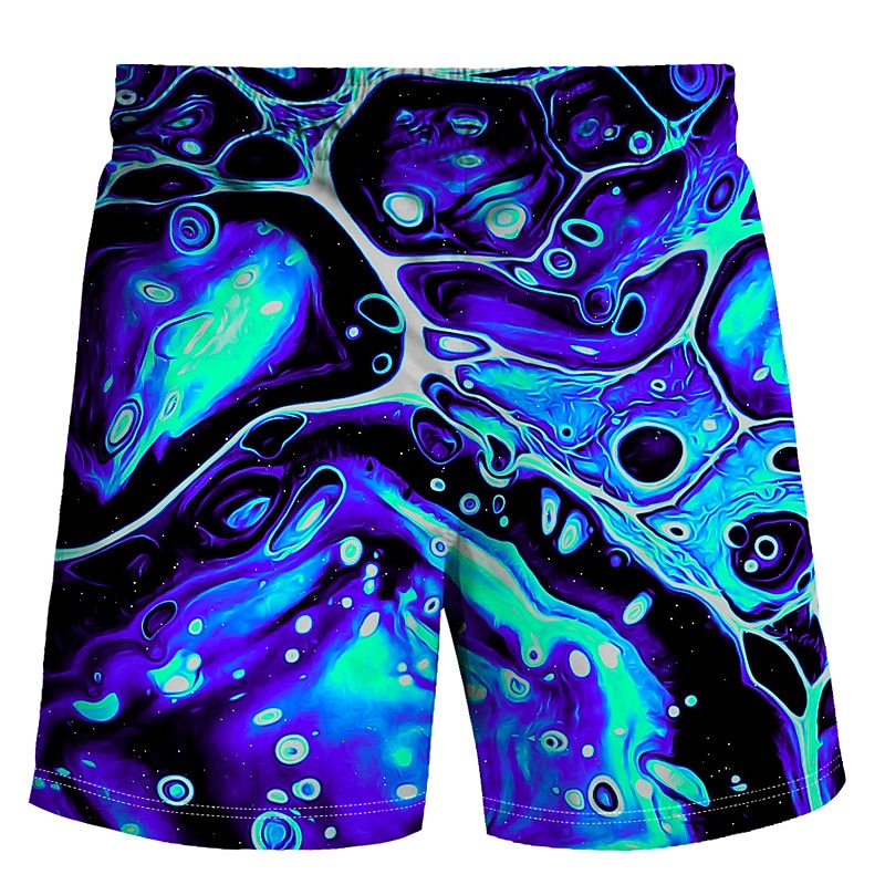 Men's Tie Dye Swim Trunks Swim Shorts Board Shorts Mid Waist Hawaiian Boho Outdoor Holiday Going out Pocket Drawstring Elastic Waist Designer Clothing Apparel4