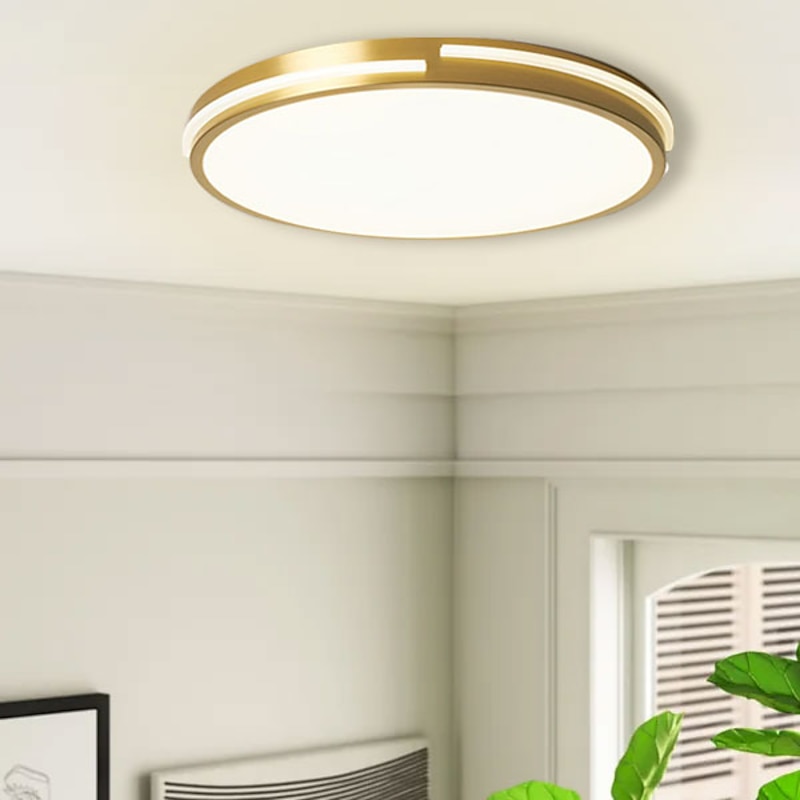 LED Ceiling Light Circle Round Design 50 cm Flush Mount Lights Copper for Living Room 110-240V