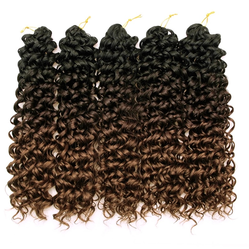 Curl Crochet hair 18inch Water Wave Crochet hair Ombre Synthetic Bohemian Crochet Braid Deep Wave Braiding hair Extensions2