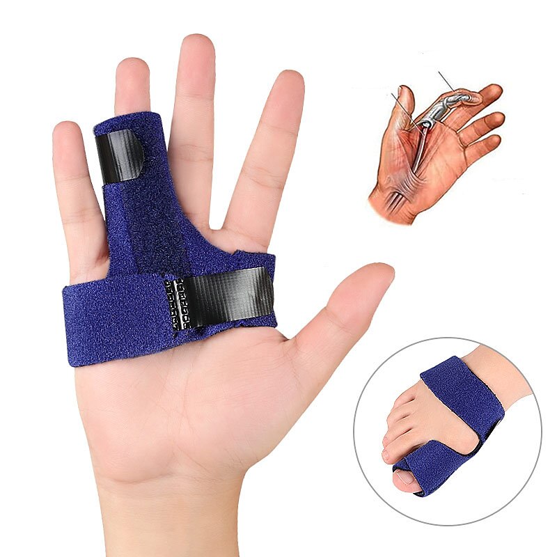 1PC Trigger Finger Extension Splint Finger Brace Adjustable Fixing Belt Hand Support for Straightening Curved Finger Fractures Care Locked Stenosing Tenosynovitis Tendon Release Pain Relief