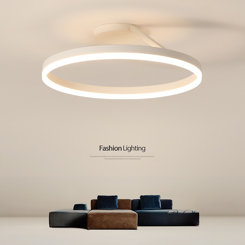 LED Ceilling Light 50cm 1-Light Ring Circle Design Dimmable Aluminum Painted Finishes Luxurious Modern Style Dining Room Bedroom Pendant Lamps 110-240V ONLY DIMMABLE WITH REMOTE CONTROL4