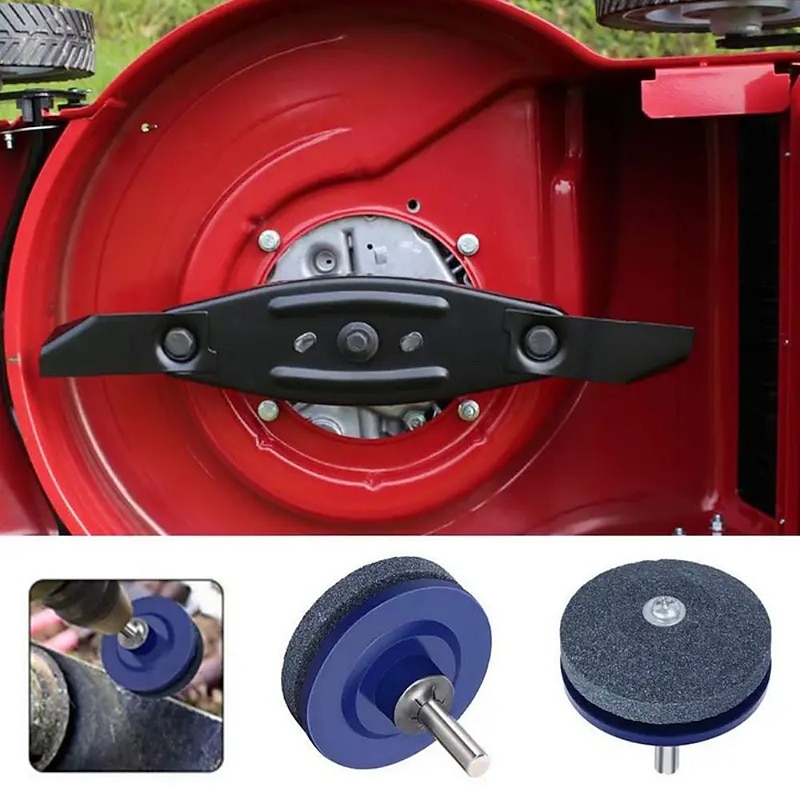 1pc Faster Lawn Mower Sharpener, Lawnmower Blade Sharpener, Universal Grinding Rotary Drill Cuts4
