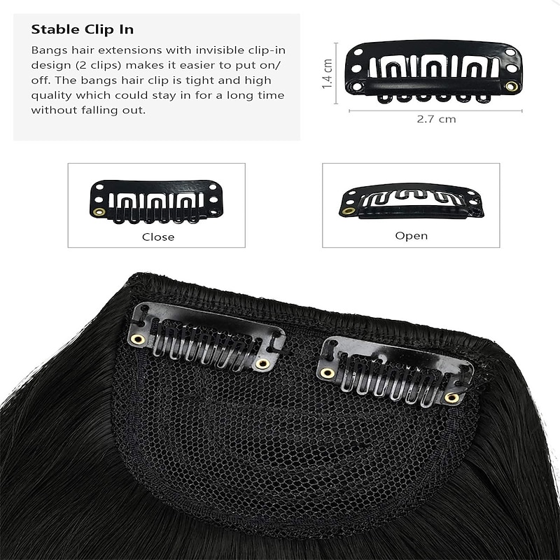 Rose bud Bangs Hair Clip in Bangs Hair Extensions Synthetic Flat Bang with Temples Front Face Fringe Bangs Hair Pieces for Women4