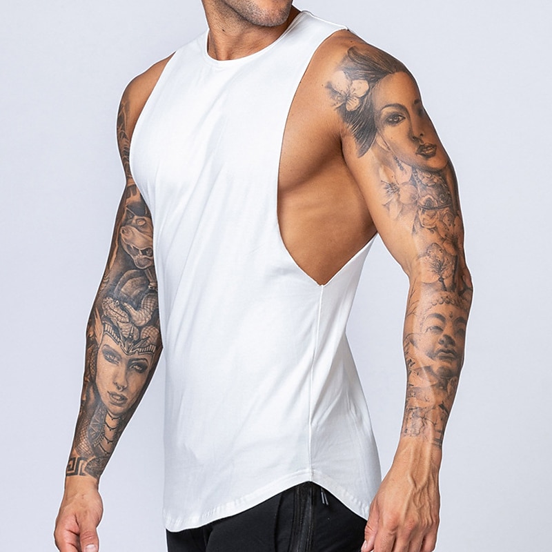 Men's Tank Top Vest Top Undershirt Sleeveless Crew Neck Summer Plain Stylish Classic Muscle Vacation Sport Daily Black White Wine Top Tee for Men3