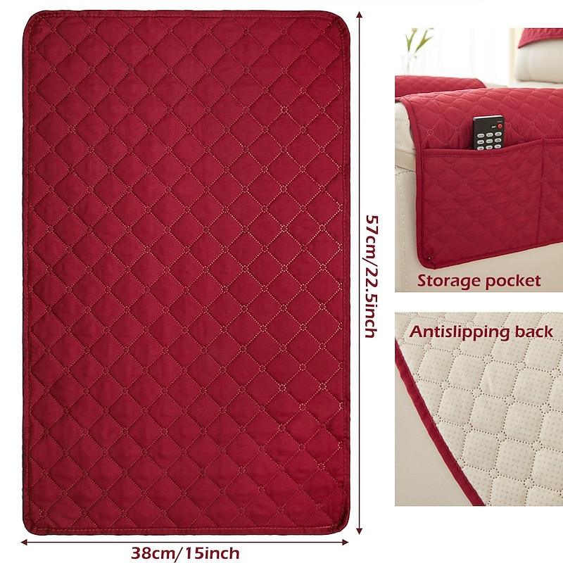 Sofa Armrest Cover Couch Armrest Mat Water Resistant Backret Cover Soft Protector for Chairs Couch Sofa Armchair Slipcovers Recliner Sofa2